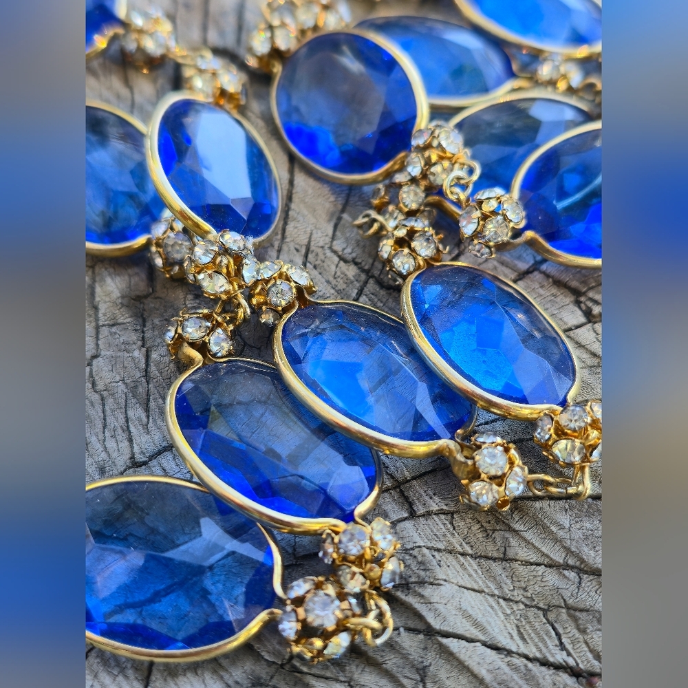 Cobalt Blue Bezel Set Necklace